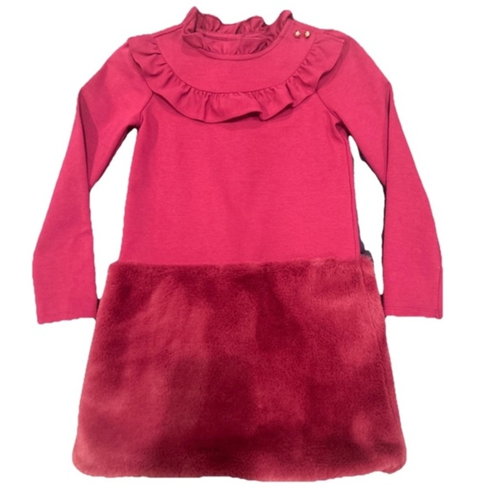 Janie and Jack Faux Fur Ruffle Pointe Dress